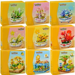 포켓몬 시리즈 빌딩 블록 피카추 Psyduck Pogaman 만화 장면 모델 벽돌 컬렉션 장식품 어린이 장난감 휴일 선물