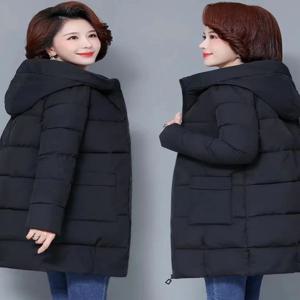 중년 및 노년 여성용 두꺼운 플러스 사이즈 겨울 코트 다운 코튼 재킷 엄마 옷 60 70세 할머니 스타일