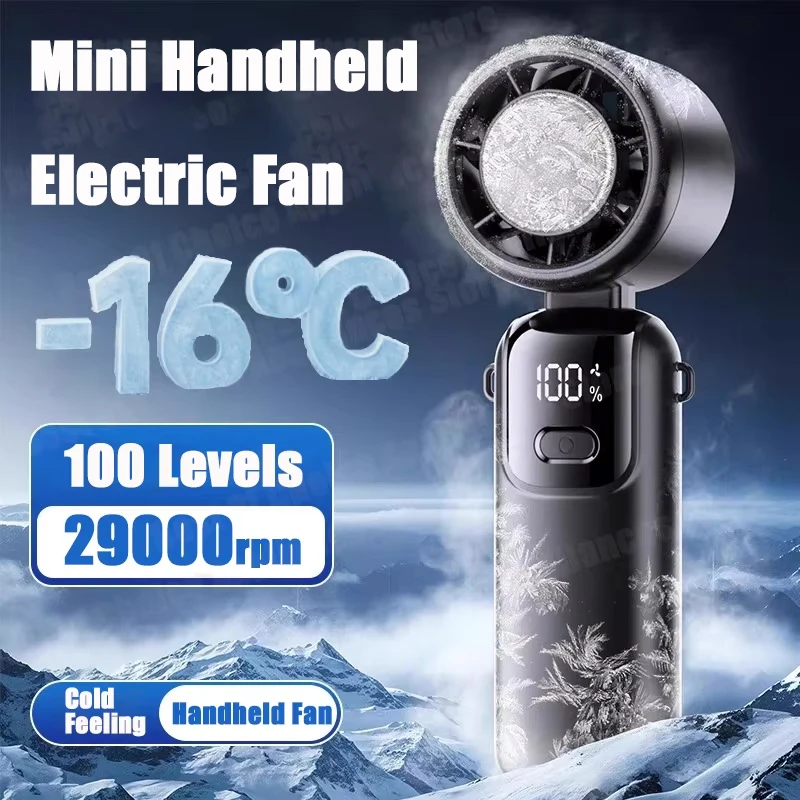 냉각 휴대용 전기 팬 고속 강력 터보 팬 접이식 목걸이형 아이스팩 소형 팬 사무실 야외용