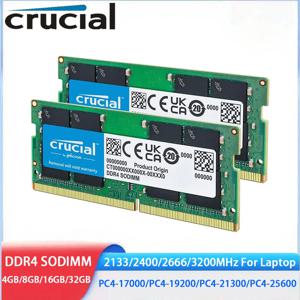 Crucial DDR4 RAM 16GB 32GB 4GB 8GB 3200MHz 2133 2400 2666MHz 노트북 메모리 SODIMM PC4-25600 21300 19200 17000 Intel 및 AMD용