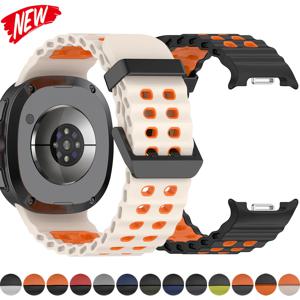 삼성 갤럭시 시계 8/8 용 마린 스트랩 갤럭시 시계 8 40/44mm 투톤 실리콘 밴드 용 클래식 스포츠 통기성 손목 밴드