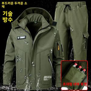 가을 겨울 방수 따뜻한 작업복 루즈핏 낚시복 내마모성 소프트쉘 플리스 안감 두꺼운 등산 자켓