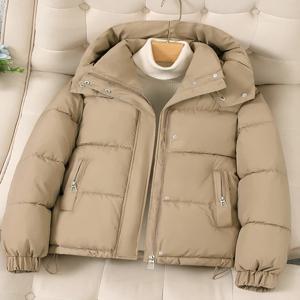 여성 겨울 코튼 자켓 2025 신상 다운 코튼 코트 두꺼운 숏 후드 따뜻한 패셔너블 코튼 패딩 코트