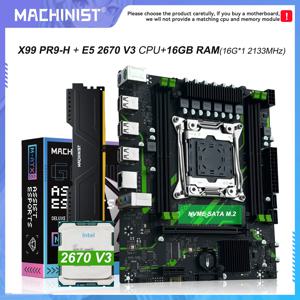 PR9-H MACHINIST X99 마더보드 LGA 2011-3 콤보 세트 (옵션: Xeon E5 2670 V3 CPU 프로세서, 16G DDR4 ECC RAM 메모리, M.2)