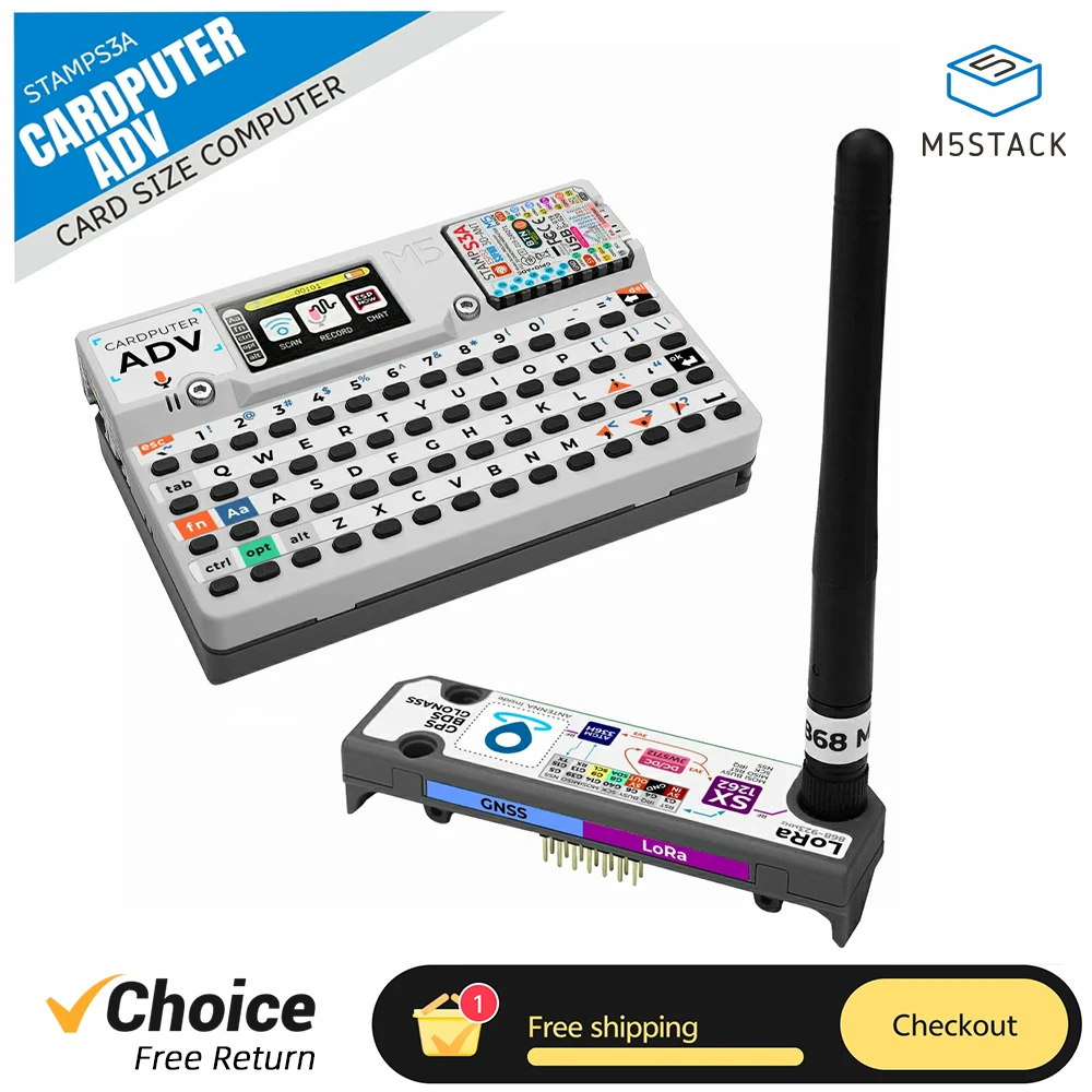 M5Stack 카드컴퓨터 Adv 프로그래머블 컴퓨터 StampS3A IoT 컨트롤러 56키 키보드 카드 마이크로컨트롤러 개발 키트
