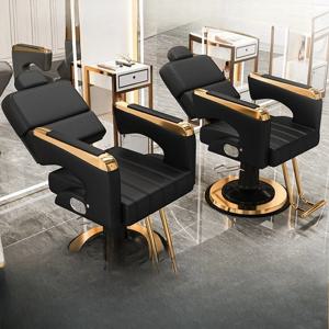 전문 미용실 이발 의자 인조 가죽 상업용 가구 회전 조절 가능한 헤어드레싱 의자 스타일리스트용