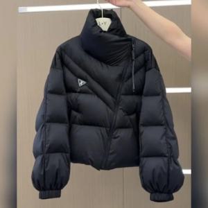 신상 여성 겨울 따뜻한 숏 패딩 재킷 한국 디자인 불규칙한 코튼 코트 트렌드 루즈 두꺼운 파카 블랙 화이트