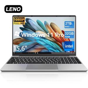 LENO NEW 15.6인치 휴대용 노트북 인텔 6500Y 32GB RAM 2TB SSD 5000mAh 오피스 윈도우11 노트북 PC 게이머 백라이트 지문인식