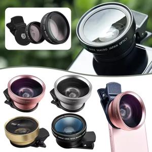 범용 클립 온 전화 렌즈, 37mm 0.45x 광각 매크로 렌즈 매크로 사진 용 2 In 1 휴대 전화 사진 액세서리