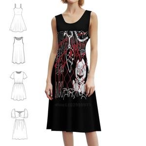 드레인 갱 포스터 스윗하트 넥라인 드레스 여성을위한 우아한 여름 파티 드레스 드레인 갱 뮤지컬 그룹 예술적 여성