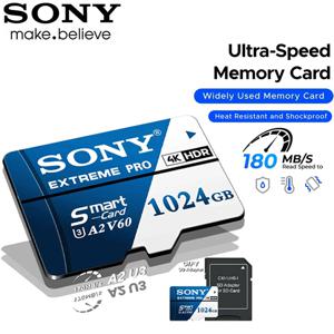 SONY 1TB 마이크로 SD 카드 A2 U3 V60 512GB 256GB 64GB 128GB SD 메모리 카드 고속 TF 플래시 메모리 카드 휴대폰 카메라 드론용