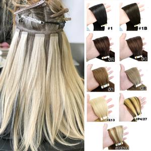 613 테이프 인 헤어 익스텐션 인간 모발 실크 스트레이트 심리스 인비저블 테이프 인 익스텐션 여성용 내추럴 컬러 16-26인치 50G
