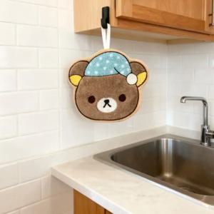 리락쿠마 핸드 타월 걸이형 흡수성 작은 사각 타월 주방 가정용 빠른 건조 핸드 타월 소년 소녀 선물