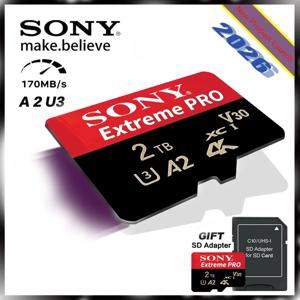 소니 익스트림 프로 마이크로 SD 카드 SDXC UHS-I A2 U3 V30 어댑터 포함 카메라 DJI용 - 고속 메모리 카드 2TB/1TB/512GB/256GB/128GB