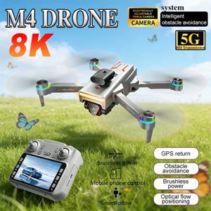 신형 M4 드론 8K HD 3-카메라 항공 촬영 전방위 장애물 회피 4.5인치 RC 헤드리스 모드 360 °   플립 쿼드콥터 장난감