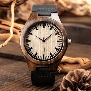 보보 버드 에보니 우드 시계, 커스터마이즈 선물 쿼츠 무브먼트 타임피스, 아들 엄마 아빠 남자 친구 각인 로고 OEM