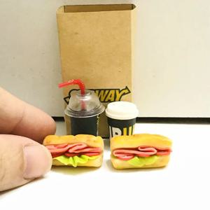 새로운 4개 세트 1/6 스케일 인형집 미니어처 빵 커피 미니 패스트푸드 블라이스 OB11 BJD 인형집 주방 놀이 장난감