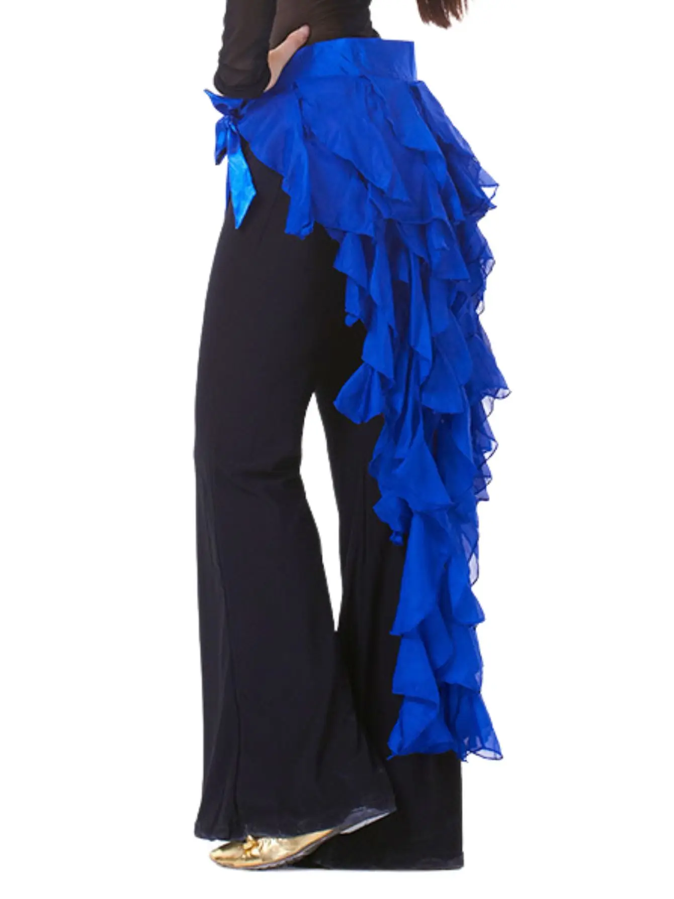 1PC 여성 밸리 댄스 힙 스카프 벨트 스커트 라틴 댄스 벨트 나인 테일 폭스 스커트 퍼포먼스 술 웨이브 스커트