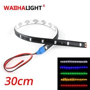 WAIIHALIGHT 30CM 자동차 LED 스트립 빛 방수 유연한 DRL 오토바이 장식 빨간색 녹색 파란색 흰색 노란색 핑크 장식 램프