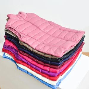 가을, 겨울 다운 조끼 여성 짧은 초경량 오리 다운 재킷 방풍 조끼 따뜻한 여성 민소매 자켓