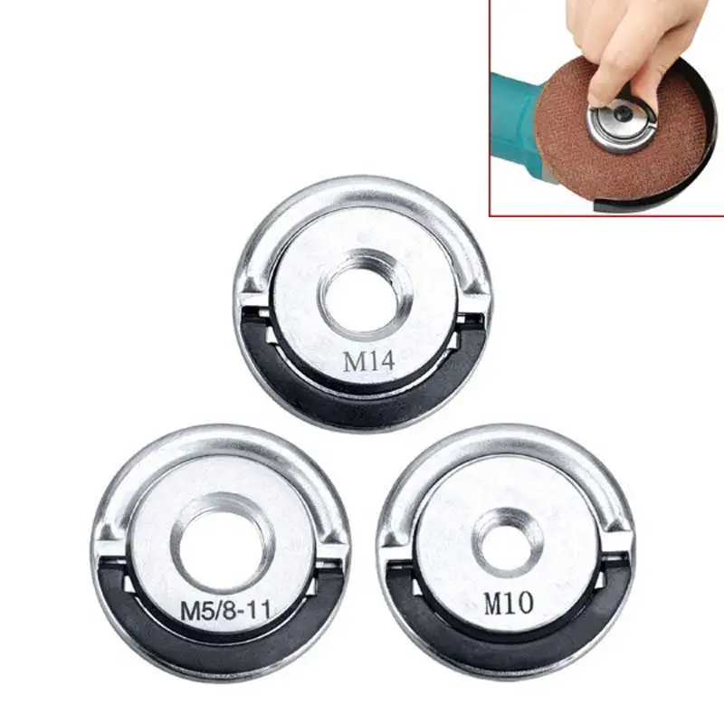 M14 앵글 그라인더 퀵 릴리스 자동 잠금 그라인딩 헤드 프레스 플레이트 플랜지 너트, M10 폴리 셔 풀 링 유형 액세서리