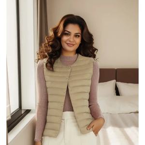 2024 New Wihte Duck Down Vests LightWomen 양복 조끼 봄 가을 겉옷 내부 천 휴대용 따뜻한 민소매 라이너 캐주얼