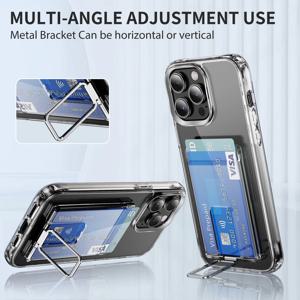 Magsafe 카드 지갑 용 투명 강력한 자기 금속 스탠드 홀더 iPhone 카드 전화 백 가방 흡착 용 클리어 케이스