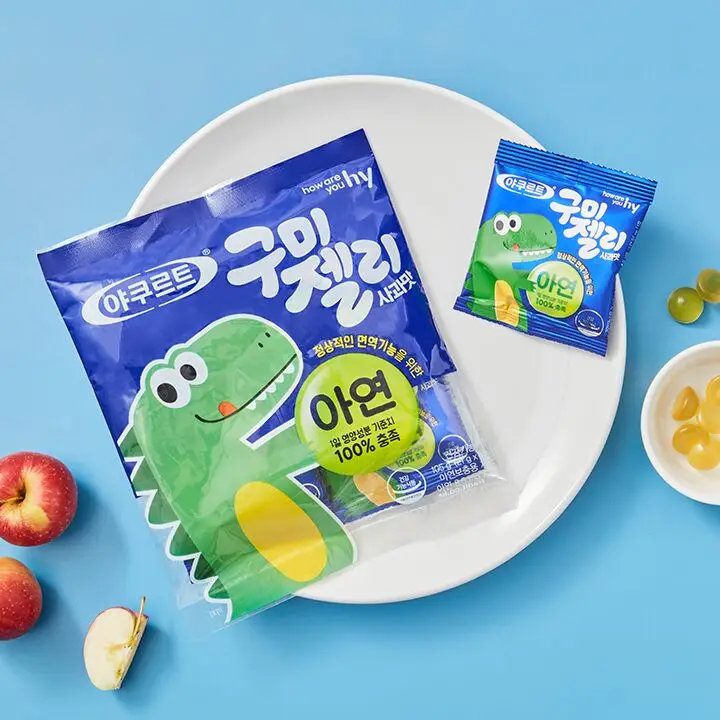 [에치와이] 브이푸드 야쿠르트구미젤리 사과맛(5개입)