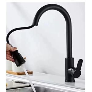 주방 수도꼭지 풀아웃 브러시드 니켈 스테인리스 스틸 블랙 주방 믹서 탭 주방 싱크 탭