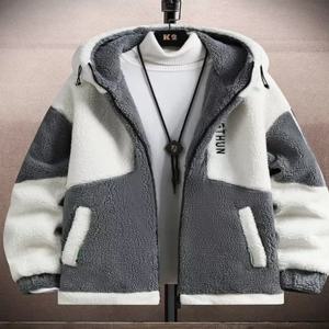 겨울 신작 2023 양가죽 플리스 다운 코튼 자켓 루즈핏 후드 대형 사이즈 청소년 따뜻한 커플 스타일 아우터 코트