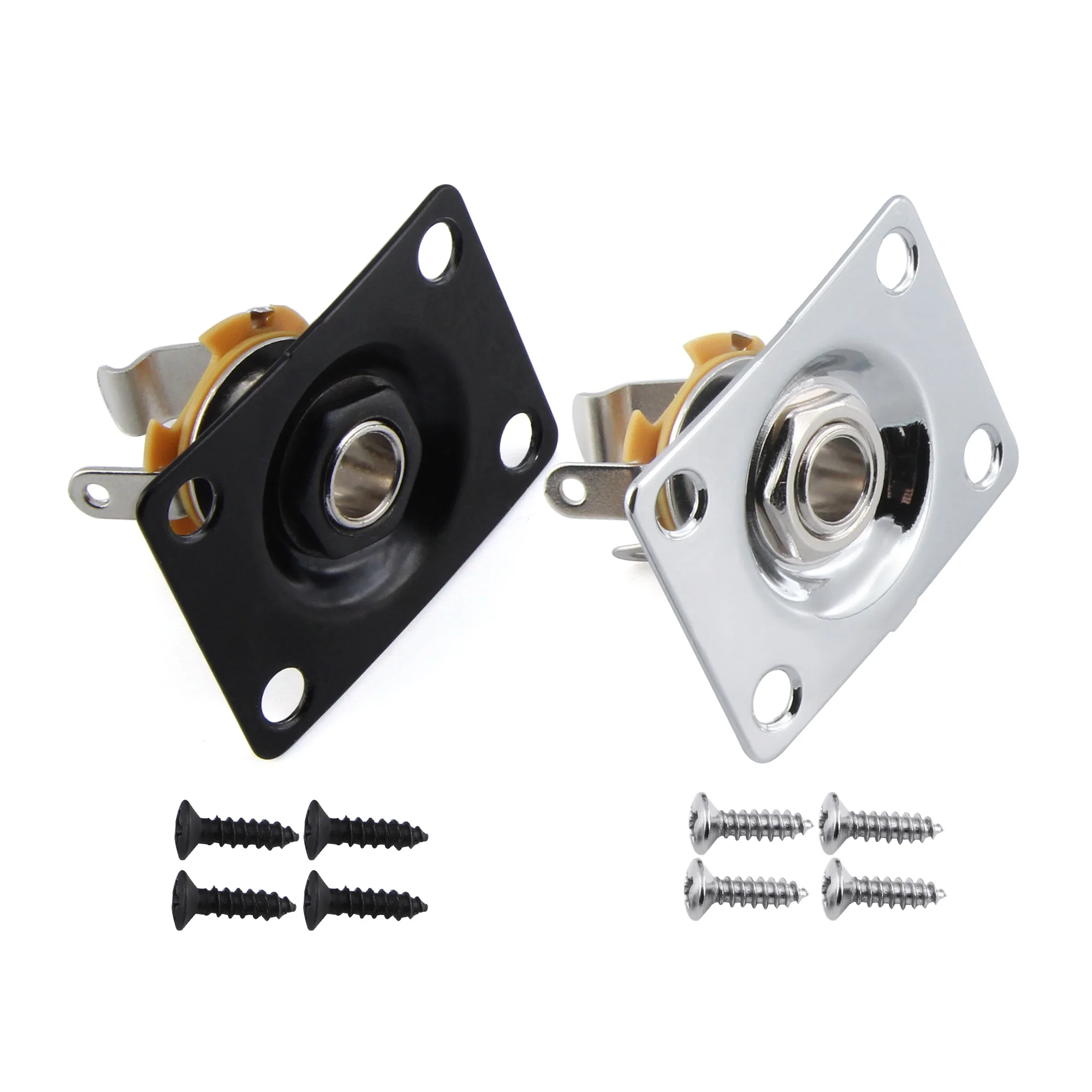 Miwayer 직사각형 스타일 플레이트 일렉트릭 기타 Bass1/4 인치 출력 입력 잭 일렉트릭 기타베이스 부품 교체