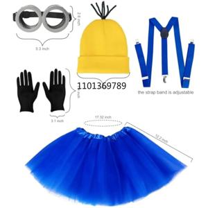 할로윈 Disfraz 미니언 파티 의상 액세서리 성인 남성 여성 코스프레 파티 세트 모자 눈 장갑 파티 세트 Tutu Skrit