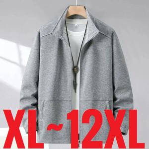 엑스트라 빅 사이즈 남성용 스프링 자켓 스탠드 칼라 지퍼 업 코트 남성 플러스 대형 10XL 12XL 루즈 캐주얼 패션 작업복 겉옷