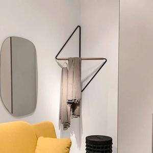 북유럽 나무 벽 걸이 옷 랙 코너 모자 랙 벽 장식 코너 옷 주최자 휴대용 벽 스토리지 가구