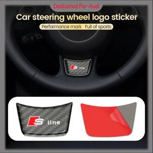 3D 탄소 섬유 블랙 RS 로고 S 라인 엠블럼 자동차 스티어링 휠 배지 스티커 아우디 A1 A3 A4 A5 A6 A7 S3 S4 S5 S6 Accrssorie