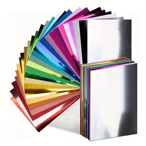 거울 홀로그램 컬러 반짝이 금속 호일 종이 250gsm 8.27 