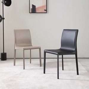 이탈리아 안장 가죽 식당 의자 홈 현대 미니멀리스트 디자이너 미니멀리스트 호텔 레스토랑 등받이 의자 럭셔리 의자