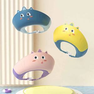 어린이 방수 샤워 샴푸 모자 어린이를위한 부드러운 조절 가능한 워시 헤어 모자 귀와 눈 안전 보호 아기 샴푸 모자