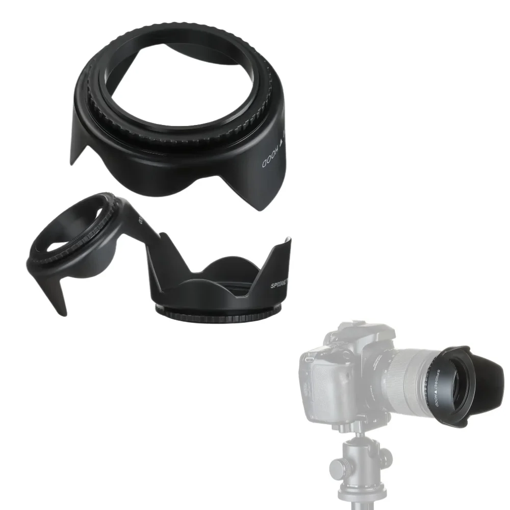 렌즈 후드 49mm 52mm 55mm 58mm 62mm 67mm 72mm 77mm 나사형 꽃잎 렌즈 후드 (캐논, 니콘, 소니 카메라 렌즈용)