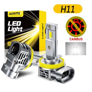 2개 AUXITO H11 LED 헤드라이트 터보 캔버스 화이트 70W 고출력 H8 H9 H11 헤드라이트 키트 (도요타 포드 폭스바겐용) 에러 없음 30000LM 12V