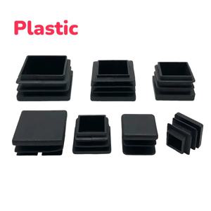 검은 사각형 튜브 엔드 캡 플라스틱 플러그 가구 액세서리 플라스틱 파이프 플러그 테이블 의자 발 미끄럼 방지 패드