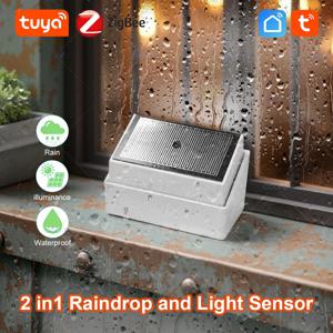 스마트 투야 지그비 빗방울 감지 센서 (조명 감지기 포함) IPX4 방수 야외 자동화용 빗물 감지기