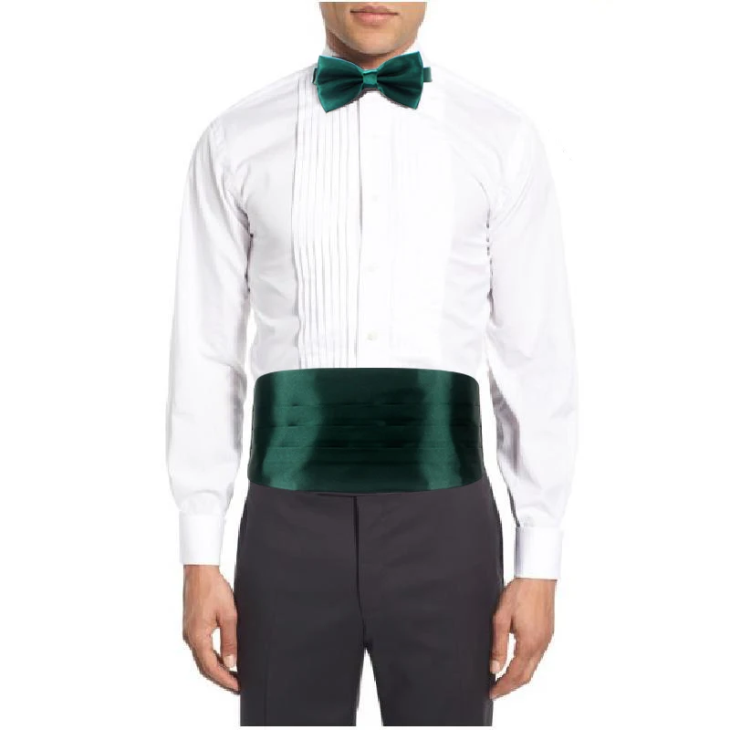 정장 웨딩 프롬 디너 파티를 위한 남성용 실키 새틴 턱시도 Cummerbund 탄성 벨리밴드