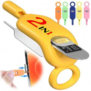 SIM 카드 홀더 키체인 (이젝트 핀 포함) 분실 방지 보관 케이스 (모든 휴대폰용 마이크로 SD SIM 메모리 카드 호환)