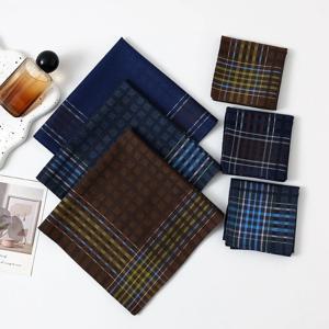 3/6Pcs 남성용 순수 코튼 손수건 코튼 부드럽고 편안한 향수 얇은 흡수성 땀 닦기 핸드 타월 스퀘어 43cm