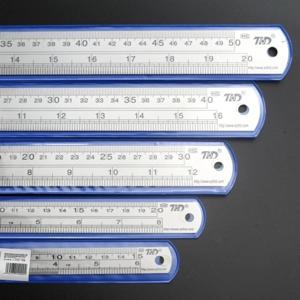 2Pcs 두꺼운 15cm-40cm 스테인레스 스틸 눈금자 39 인치 영국 규모 학교 사무실 가정용 내구성 측정 도구