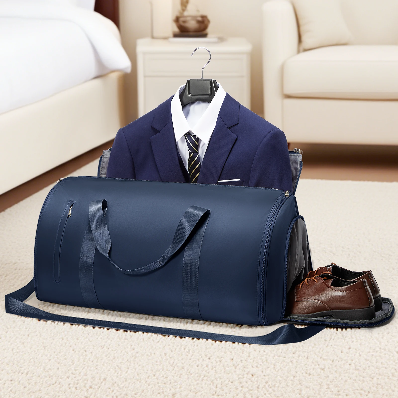 정장 홀더 여행 가방 케이스 - 남녀 공용 접이식 정장 홀더, 여행 및 비즈니스 의류 가방 ﻿