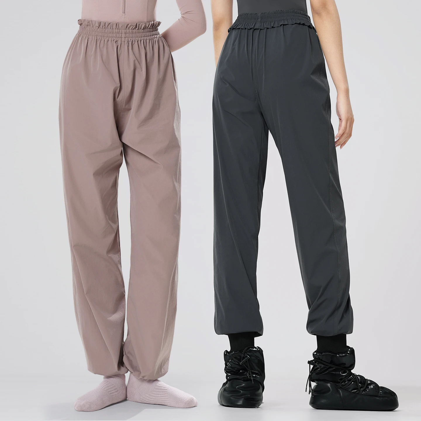 여성 발레 캐주얼 바지 운동용 러닝 스웨트팬츠 청소년 소녀용 경량 고강도 나일론 땀 흡수 바지 댄스용