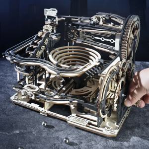 3D 나무 퍼즐 DIY 구슬 런 빌딩 모델 키트 STEM 교육용 건설 장난감 어린이 성인 청소년 소년 소녀 선물