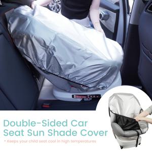 양면 실버 & 블랙 유아용 카시트 햇빛 가리개, 열 및 자외선 차단, 유니버설 유아 여행용품